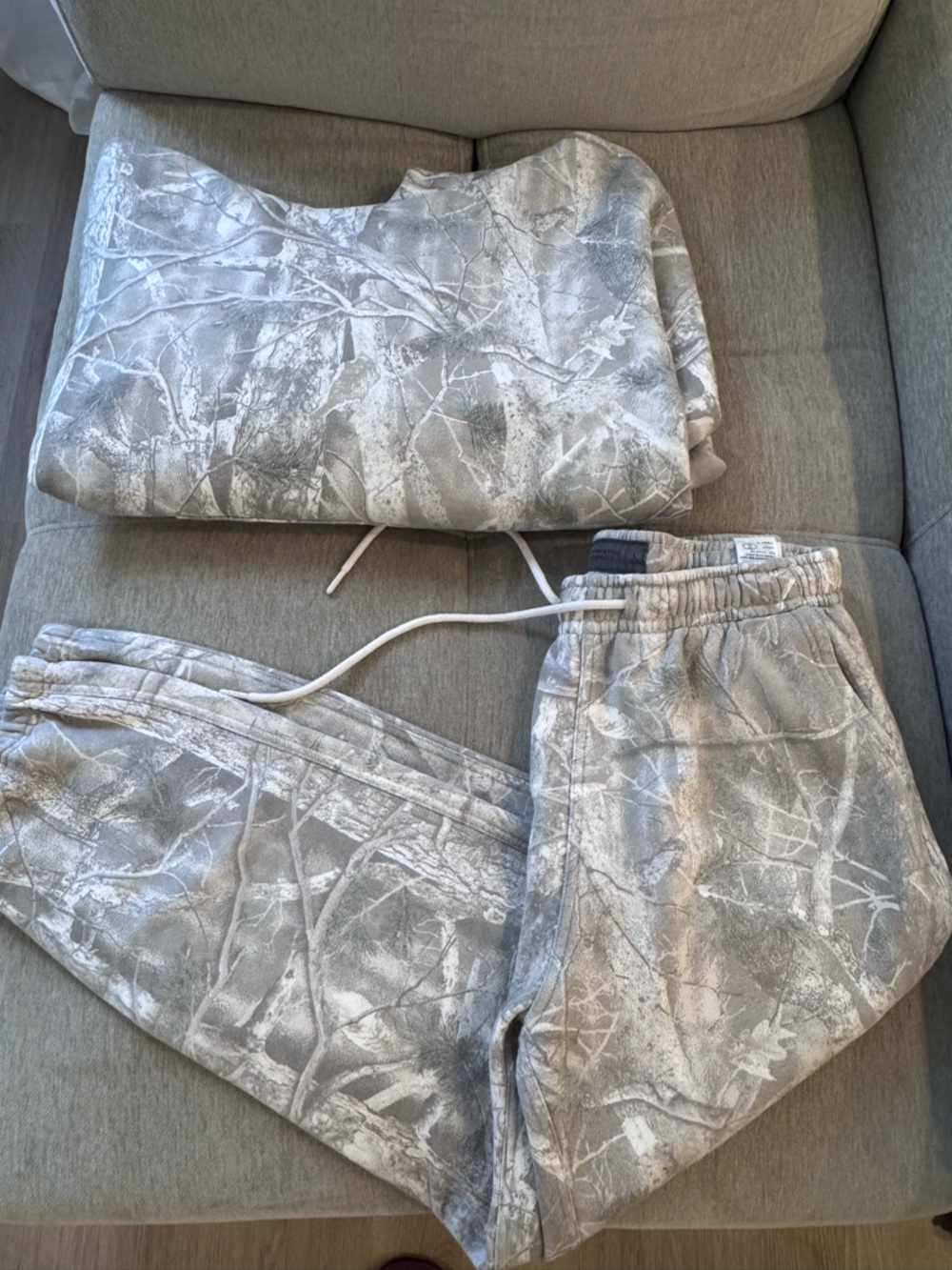 Abercrombie & Fitch Grey and White Camo Hooded Sweatshirt & Sweatpants